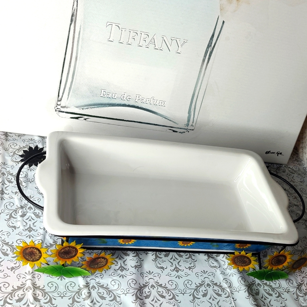 Vintage Ltd. Com. Daxin Sunflower Rectangular Baking Casserole Dish 17x13x3